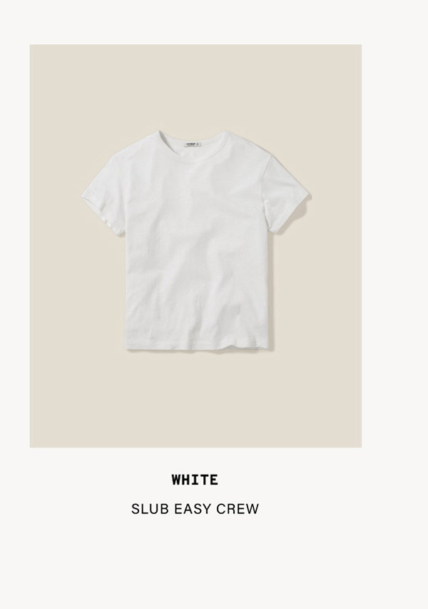 Slub Easy Crew - White