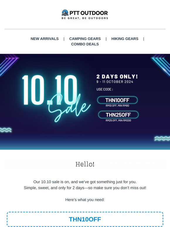 It’s 10.10 time! Big savings for 2 days only ⏰