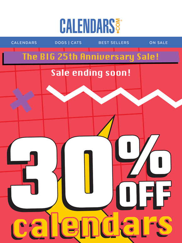 ⏱️Anniversary Sale Ending ⏱️30% Off Calendars