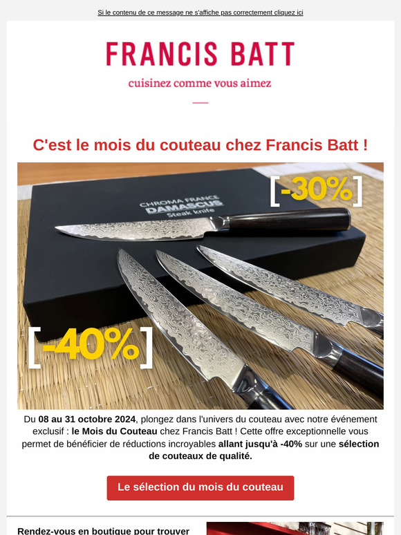 C'est le mois du couteau chez Francis Batt !
