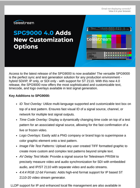New SPG9000 Adds Sophisticated Customization Options