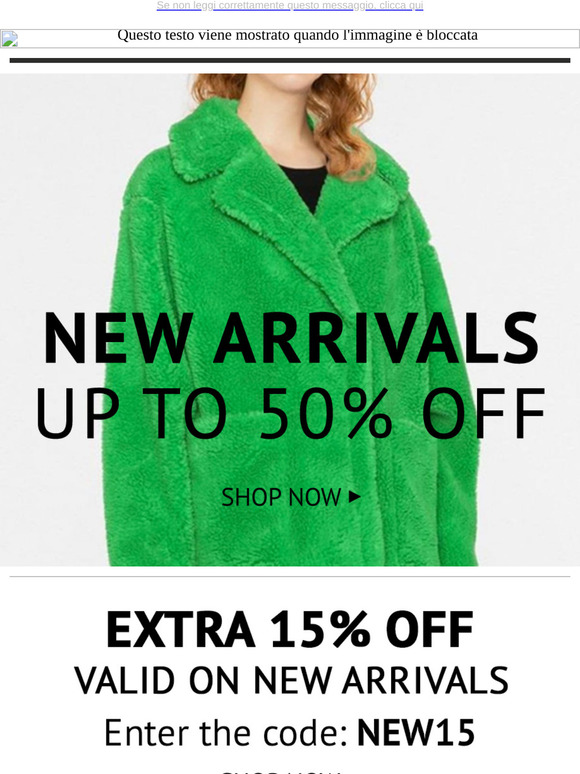 New Arrivals up to 50% off and only for 48 hours...