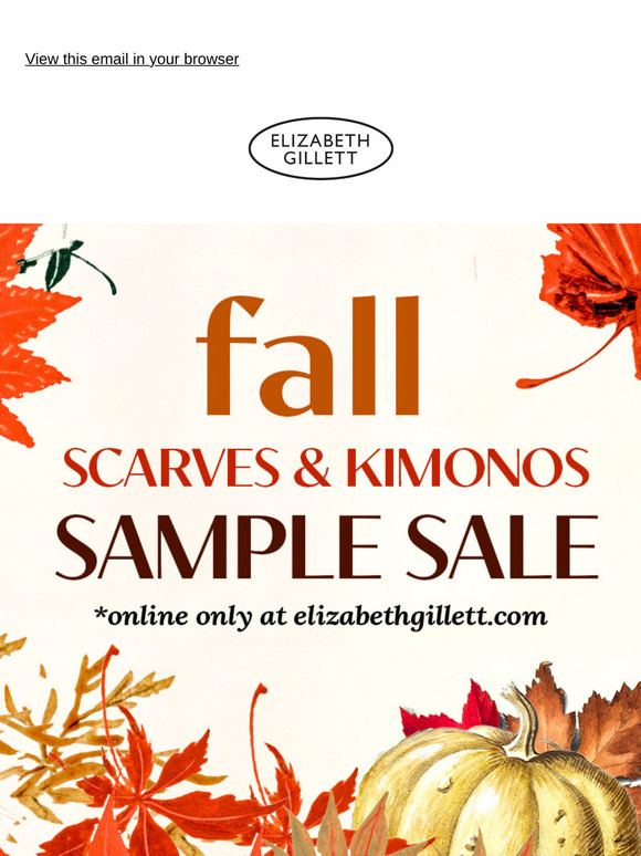 Fall Scarves and Kimonos - Online Sample Sale