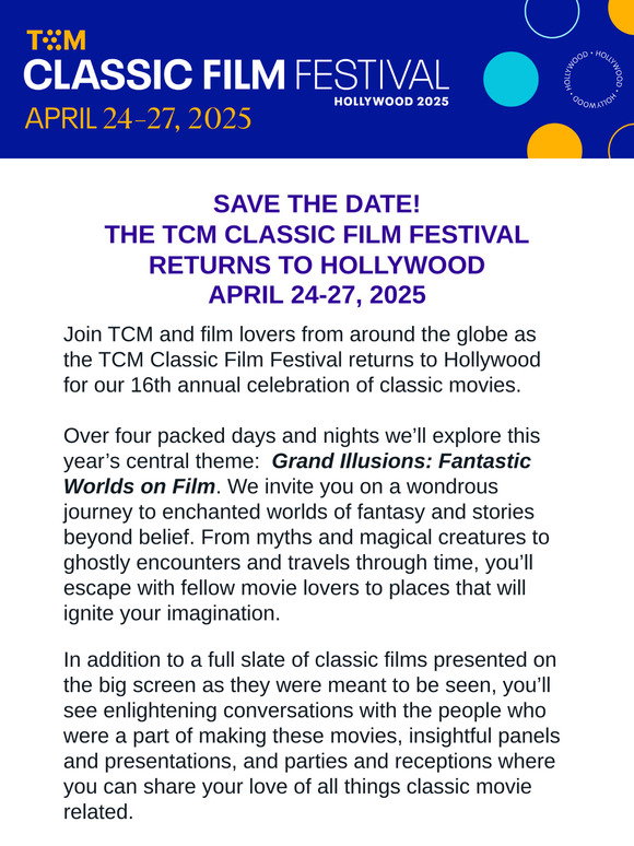 Tcm Schedule April 2027