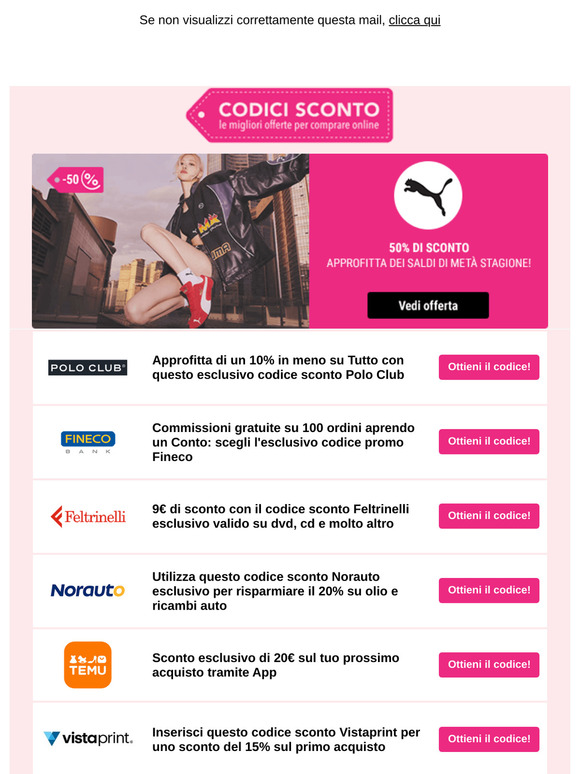Puma, Polo Club, Samsung e altre offerte speciali per te!
