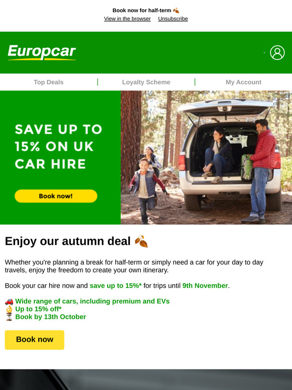 —, get up to 15% off UK car hire 🚗