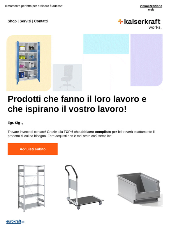 Esclusivo: prodotti selezionati solo per voi