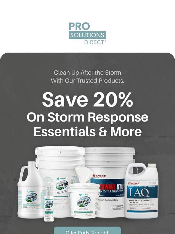 Get storm response products 20% off!