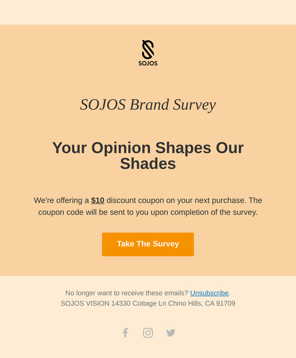 SOJOS Brand Survey, Your Opinion Shapes Our Shades!