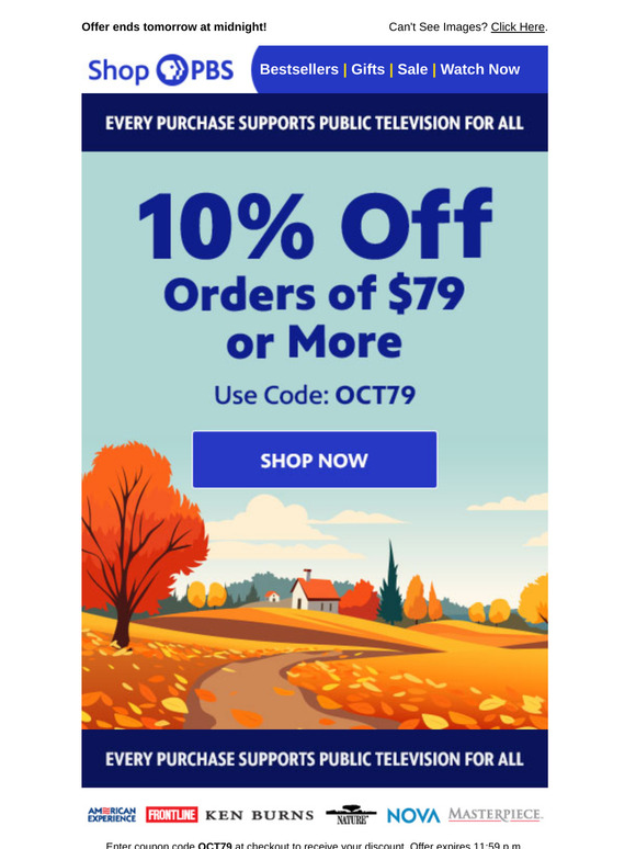 Your Shop PBS October Coupon