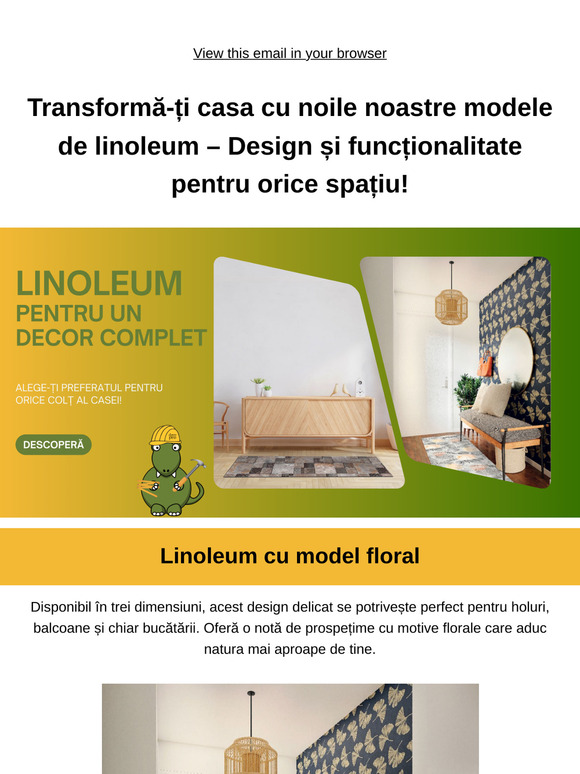Noutăți: Linoleum elegant pentru orice spațiu din casă!