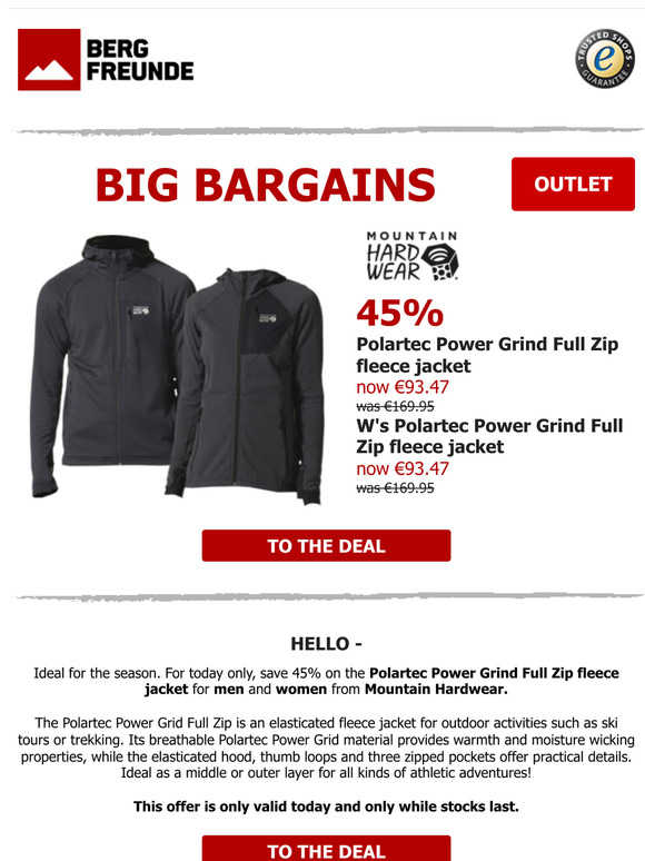 ⏰Today only: 45% off fleece jackets from Mountain Hardwear