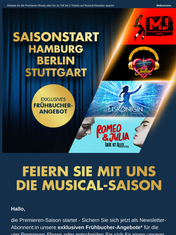 Liebe Leser:innen,  Ihr exklusives Frühbucher-Angebot zum Saisonstart!