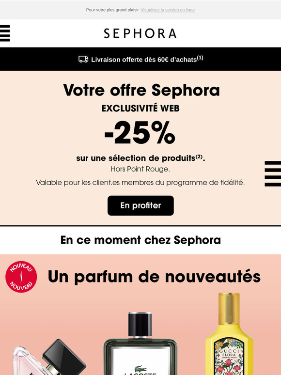 — 💌 -25% sur une sélection de produits.