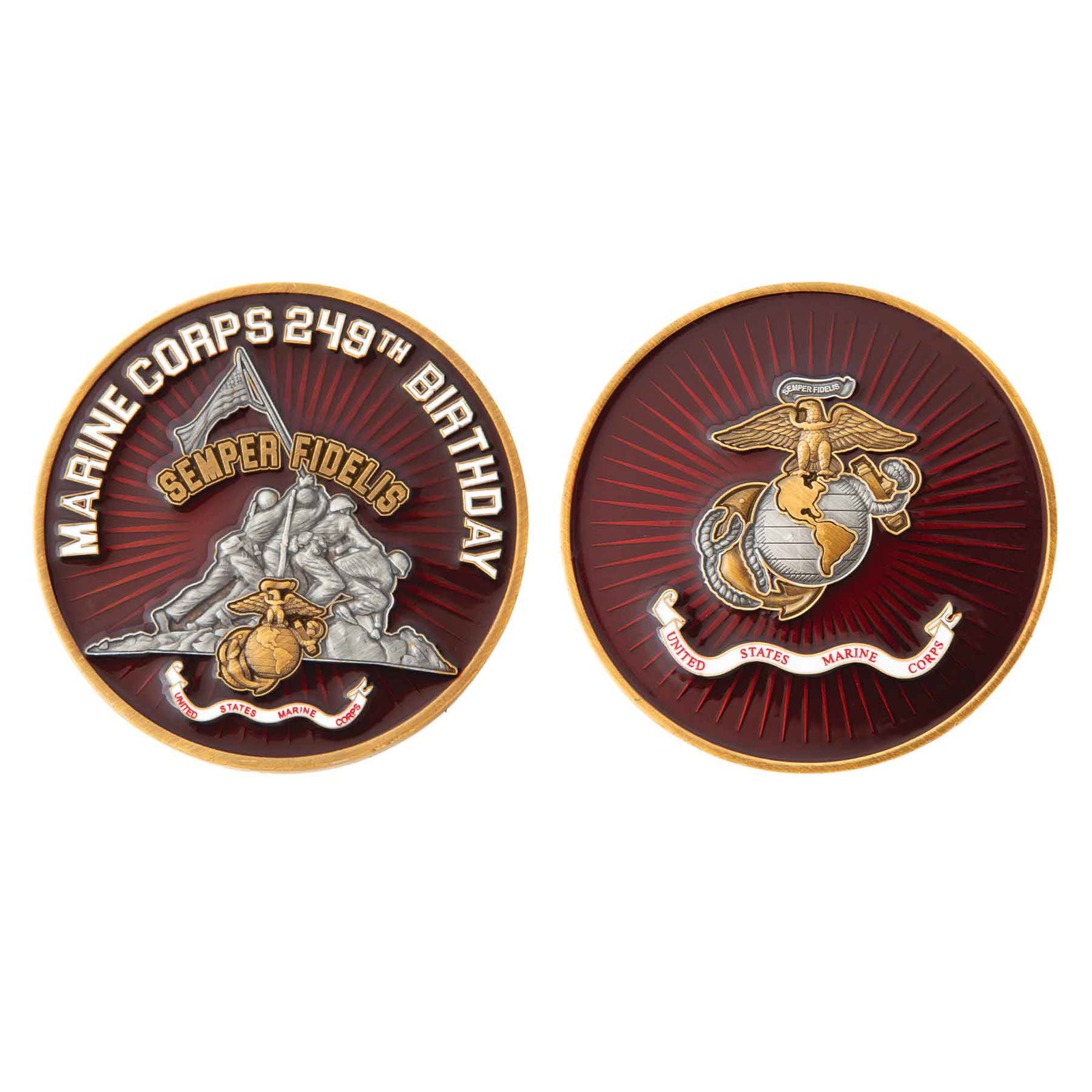 Image of USMC 249th Birthday Challenge Coin