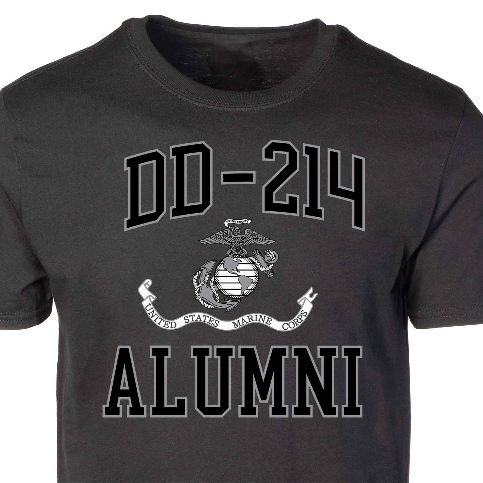 Image of USMC DD-214 Alumni T-shirt, Black