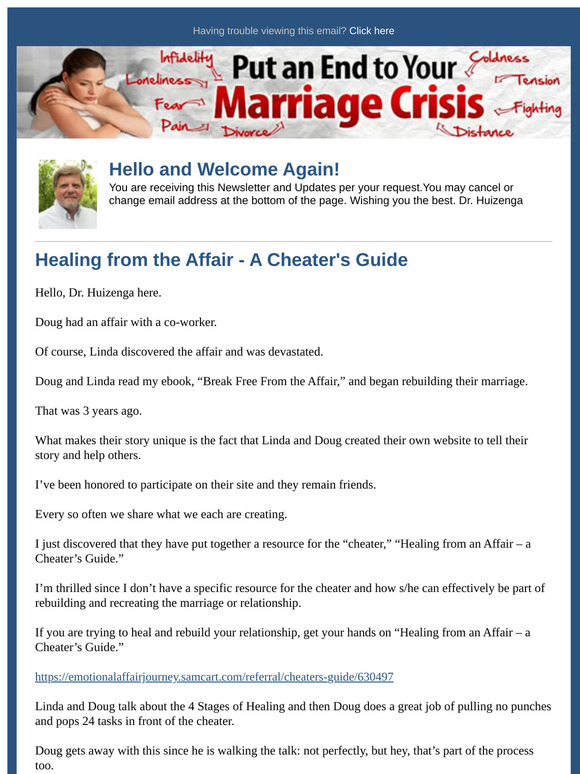 Healing from the Affair - a Cheater's Guide