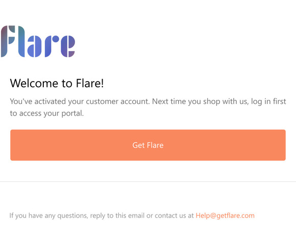 Flare account confirmation