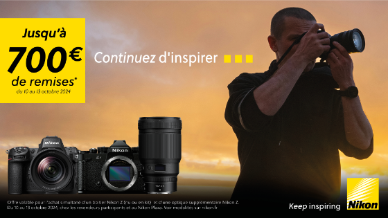 Jusqu'à 700€ de remise sur sélection de produits Nikon 