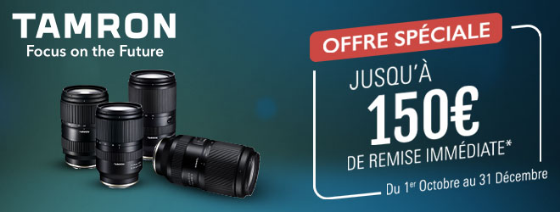 Jusqu'a 150 € de remise immédiate sur une sélection de produits Tamron Sony