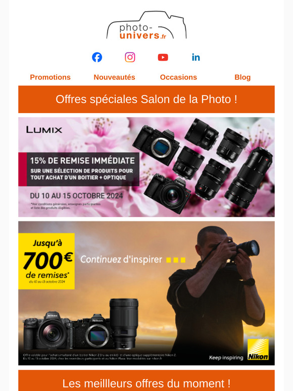 ⏱️ Les offres spéciales Salon de la Photo c'est maintenant ! Découvrez toutes nos remises...