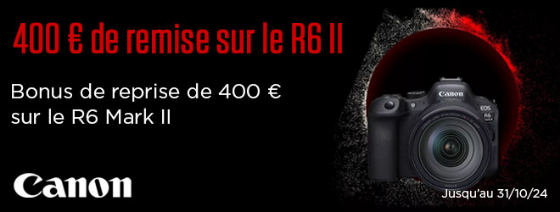 400€ de remise sur le R6 II