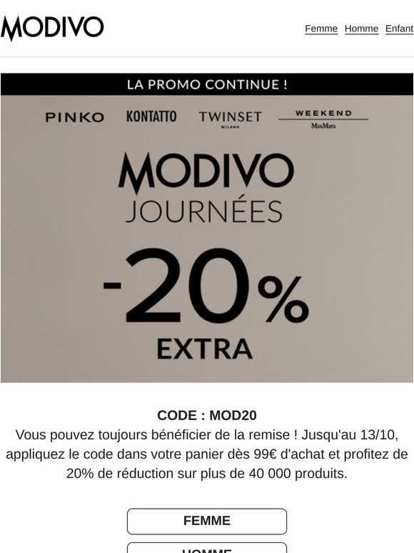 La promo JOURNÉES MODIVO continue !