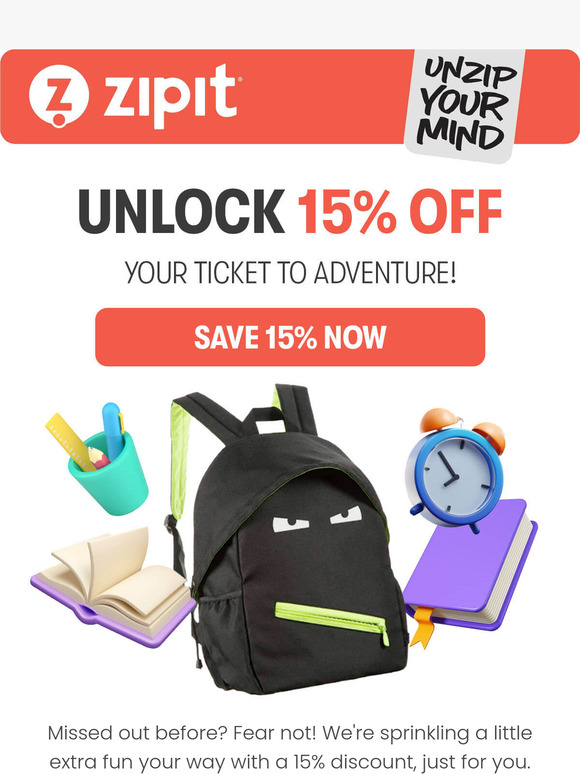 Unzip your creativity with a special 15% Off!