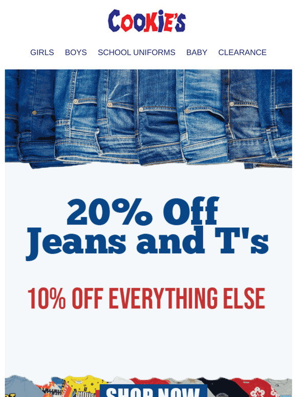 CookiesKids: Create Awesome Outfits with Our Best Sale on Jeans and T's