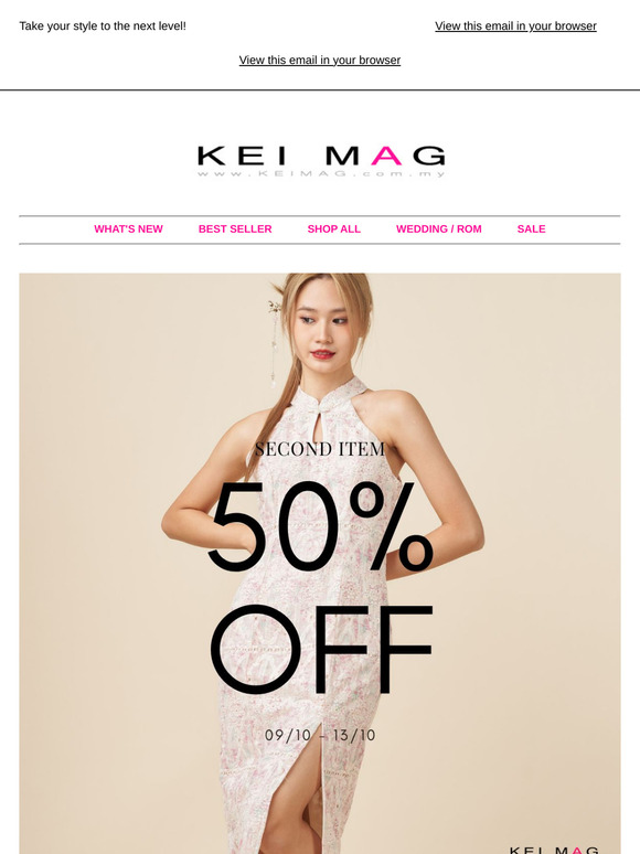 50% on second item.