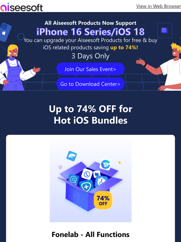 🔥[FREE] Upgrade Your Aiseesoft Products for iPhone 16/iOS 18