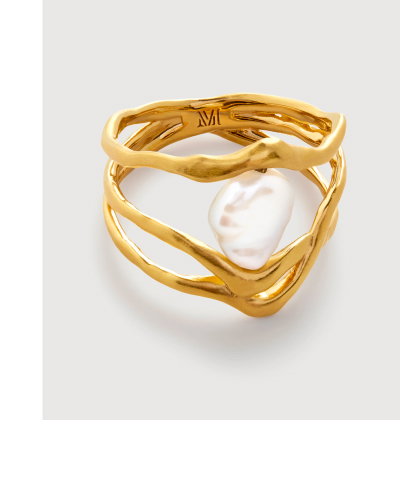 Amy Powney Keshi Pearl Wrap Ring | Monica Vinader