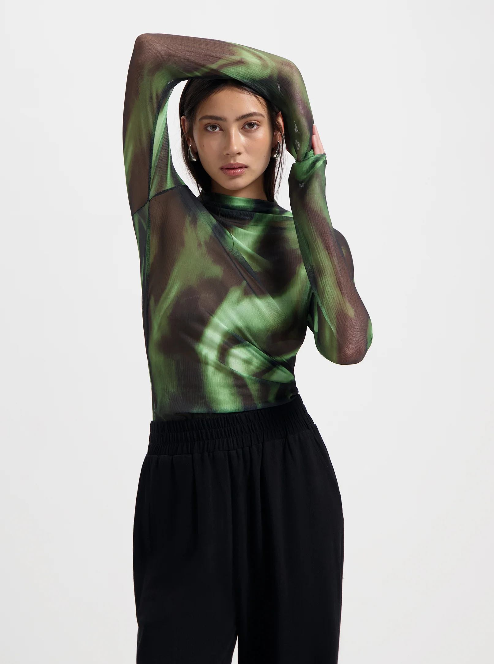 Image of Izzie Top - Green Black