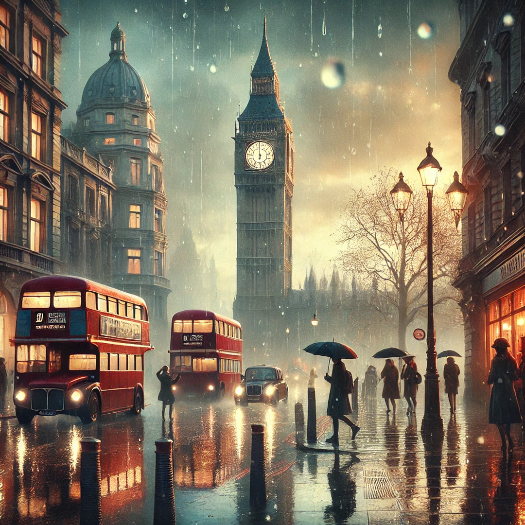 Rainy days: London.