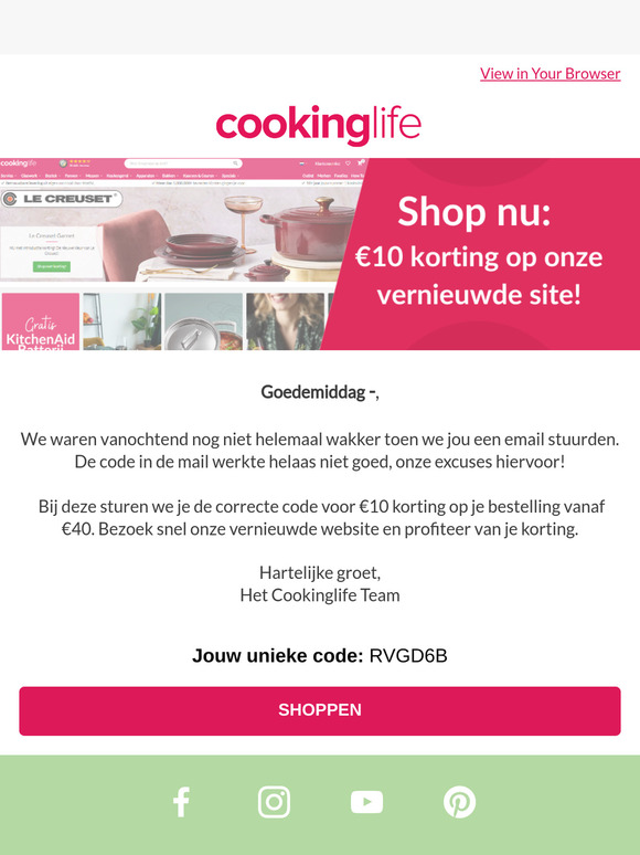Onze excuses!