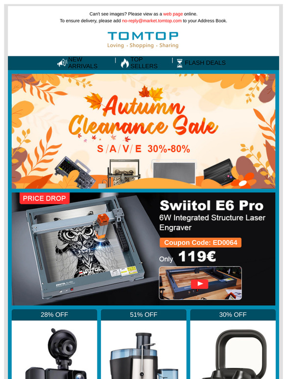 Autumn Clearance Sale - Save 30%-80%