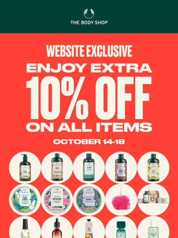 PAYDAY SALE ALERT 🚨 Get an Extra 10% OFF on ALL ITEMS! 💚