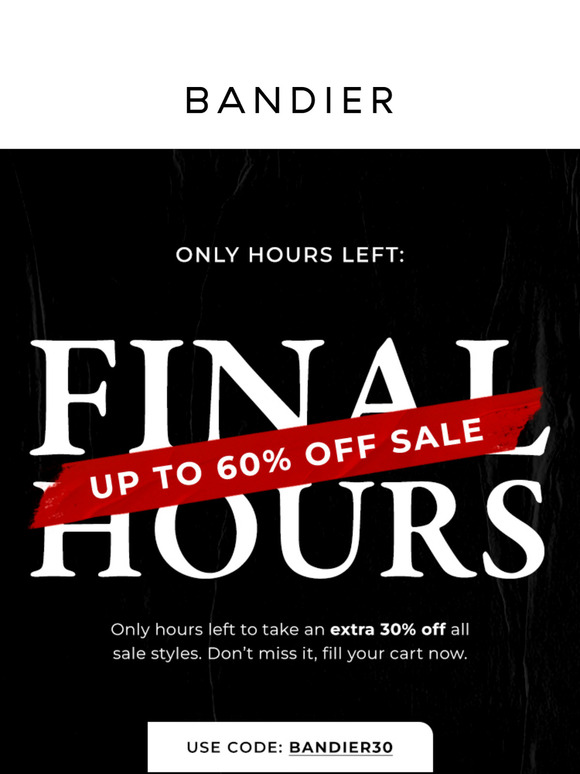 LAST CHANCE FOR EXTRA 30% OFF