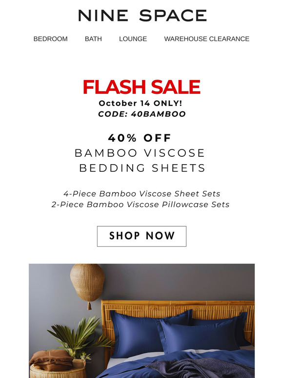 📢  FLASH SALE: Bamboo Viscose Bedding Sets at 40% Off  📢