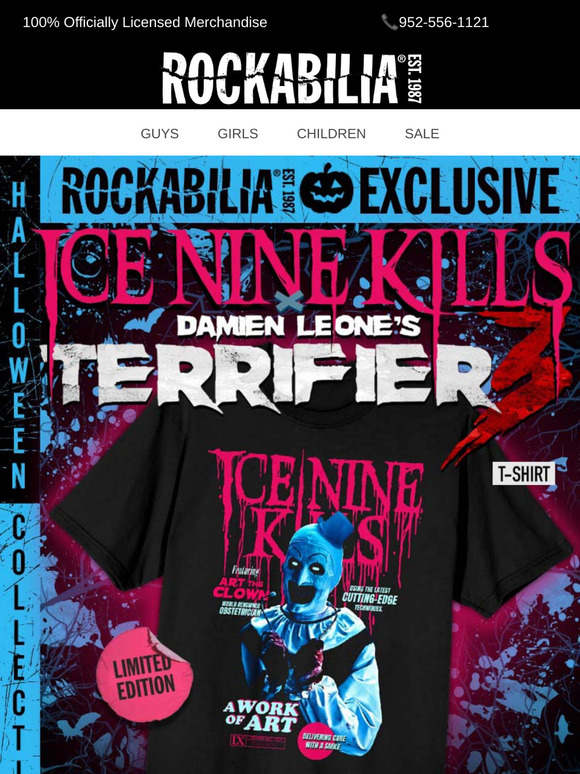 TERRIFIER 3 x ICE NINE KILLS Collab Shirt! 🔪🤡🔪