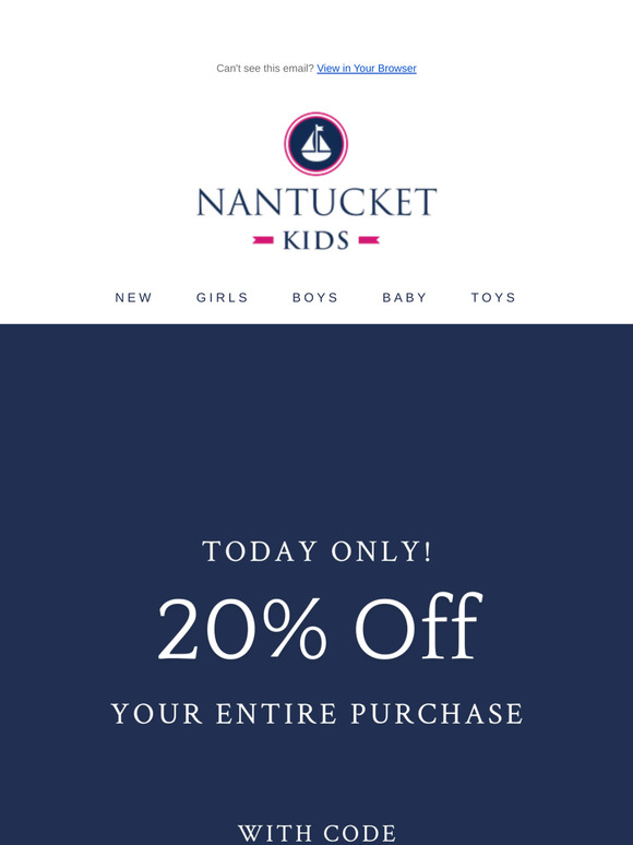 20% Off Today Only!