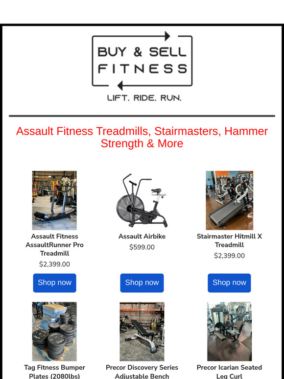 Assault Curved Treadmills In Stock, Stairmasters & More!