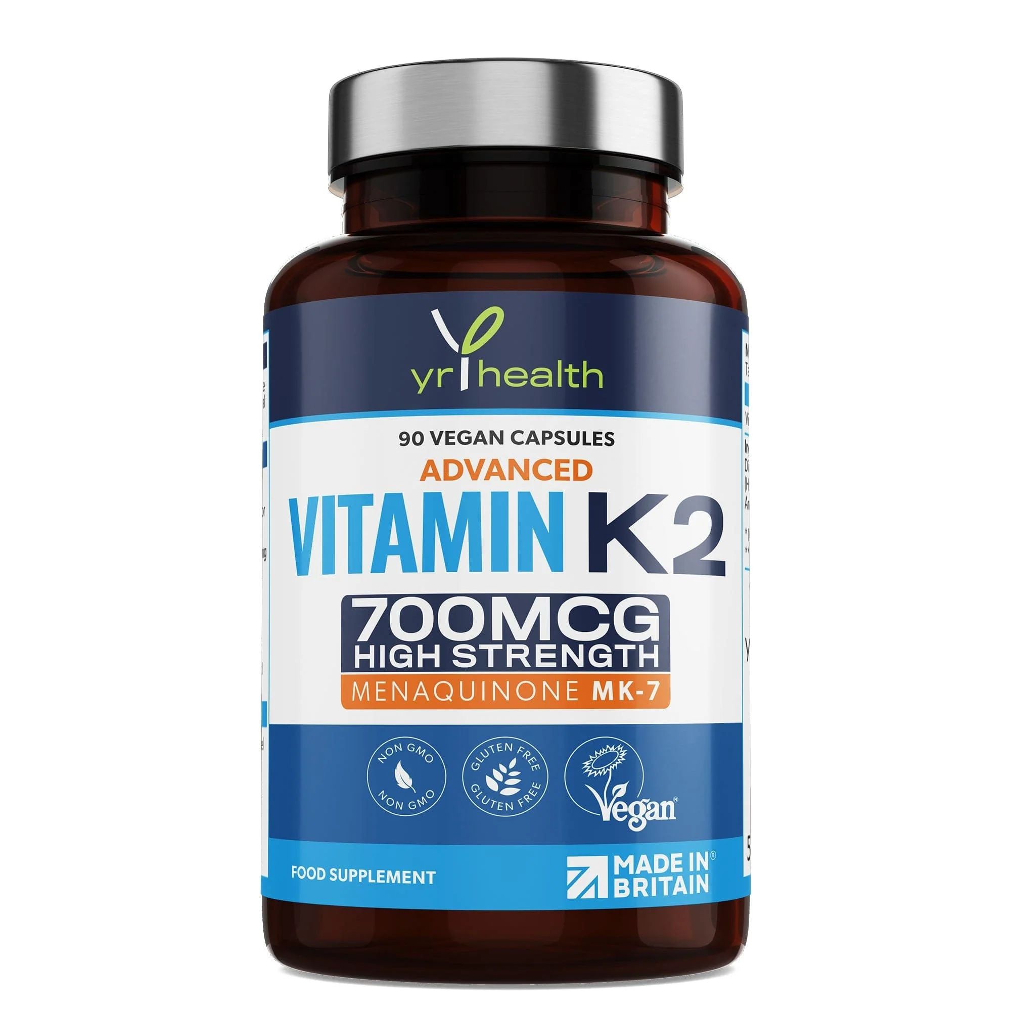 Image of Vitamin K2 MK-7 Maximum Strength 700mcg - 90 Vegan Capsules
