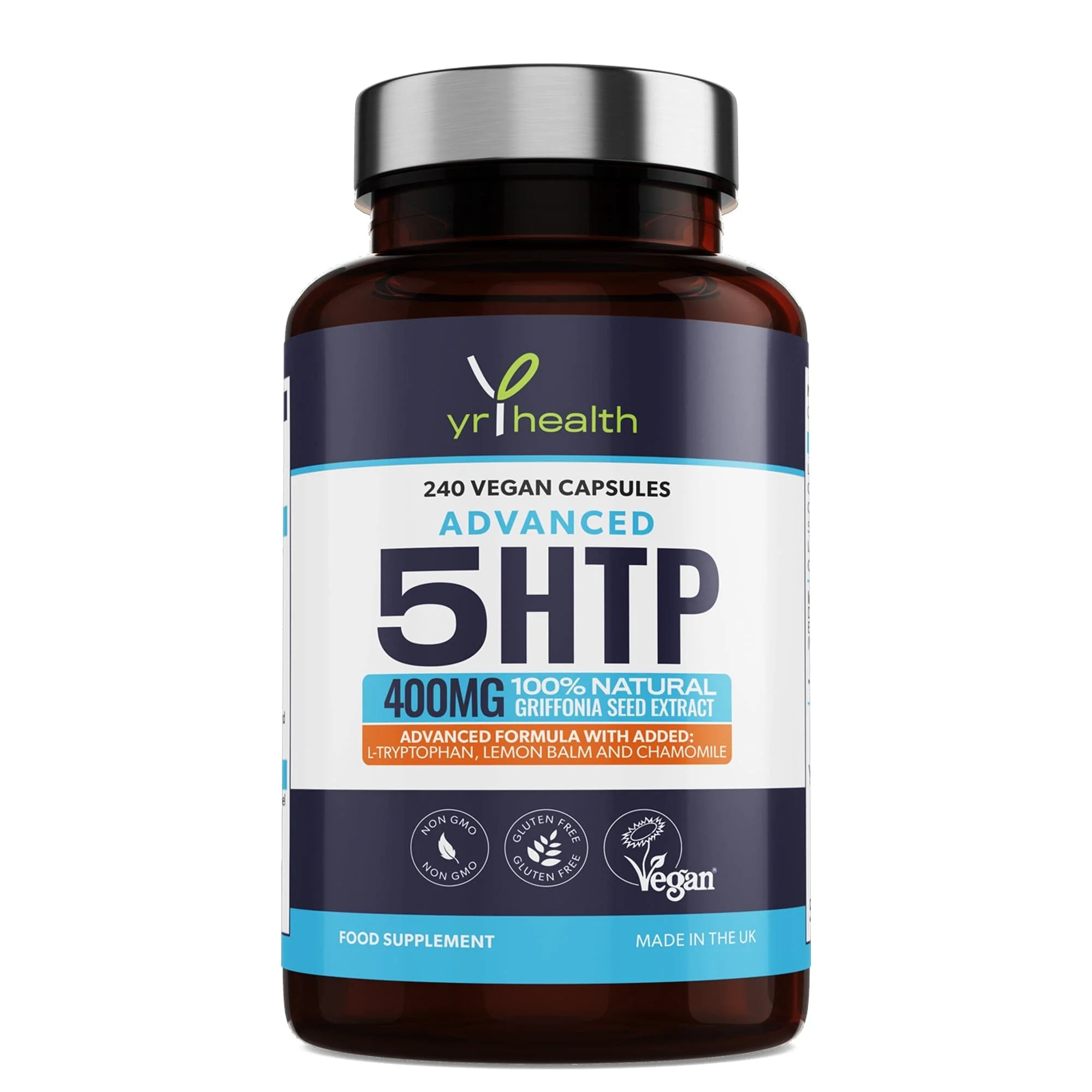 Image of Advanced 5 HTP 400mg Griffonia Seed Extract - 240 Vegan Capsules