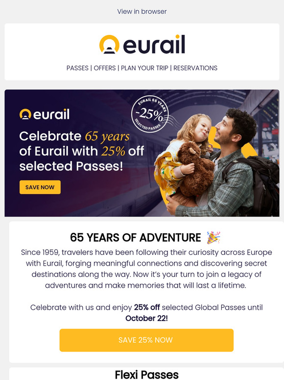Anniversary Sale: 25% off selected Passes! 🚂