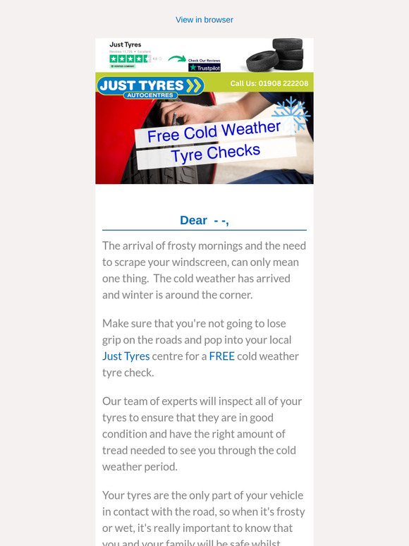 Book Your FREE Winter Tyre Check!