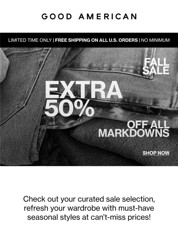 FINAL HOURS: Extra 50% Off Markdowns + FREE U.S. Shipping