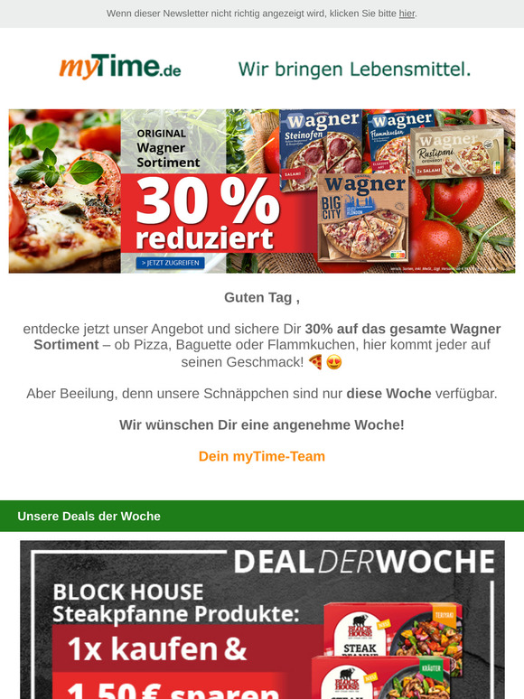 🍕🔥 Schnapp dir 30% Rabatt auf alles von Wagner - Pizza, Baguette und Flammkuchen! 🎉