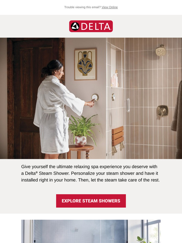 Ready to relax? Get ready for a Delta® Steam Shower