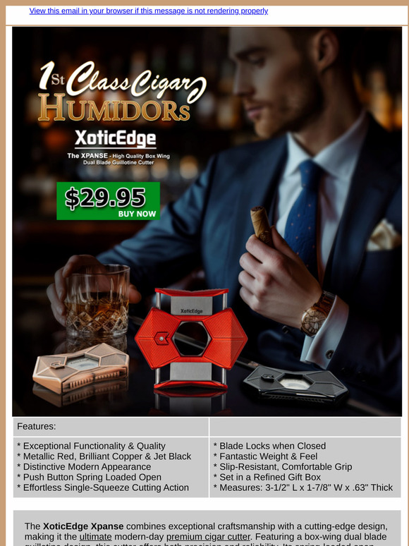 NEW to MARKET ‘XoticEdge XPANSE’ CIGAR CUTTER